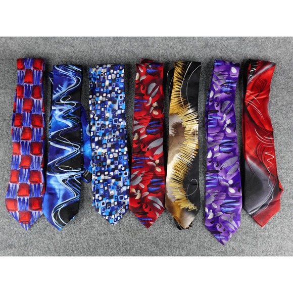 J Garcia Collection Fifty Seven Seascape Silk Blend Neck Ties Set of 8